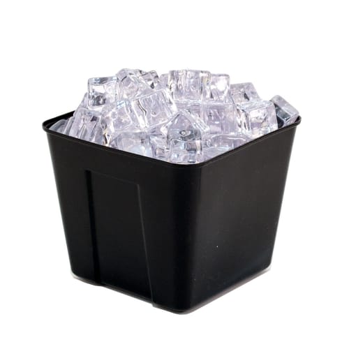 Essential 3 Quart Square Ice Bucket without Handles, Black